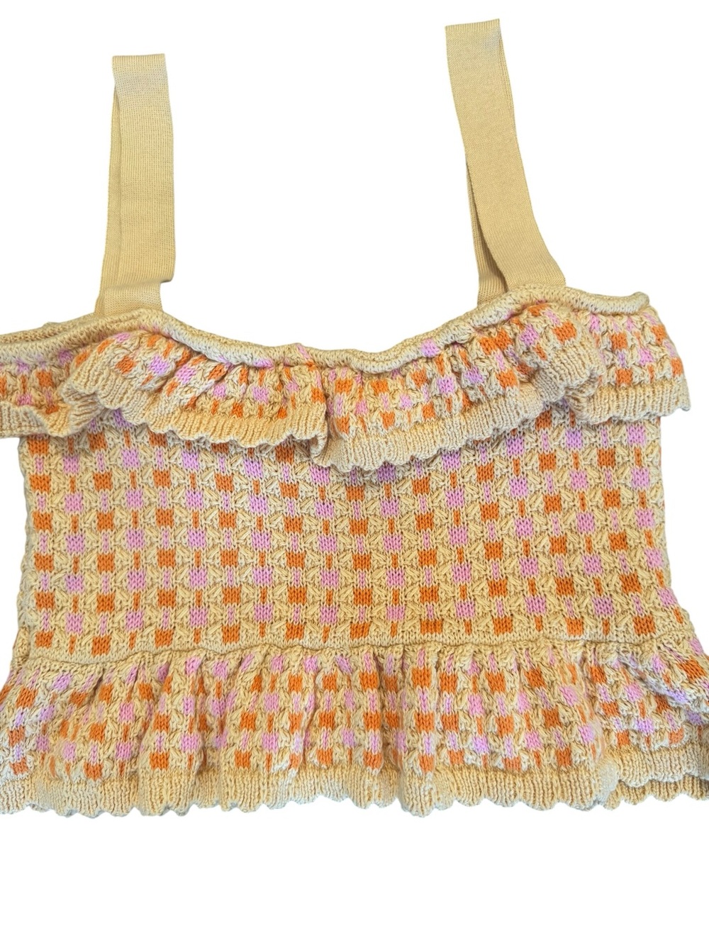 Zara Knit Ruffle Crop Top - Picture 3 of 4